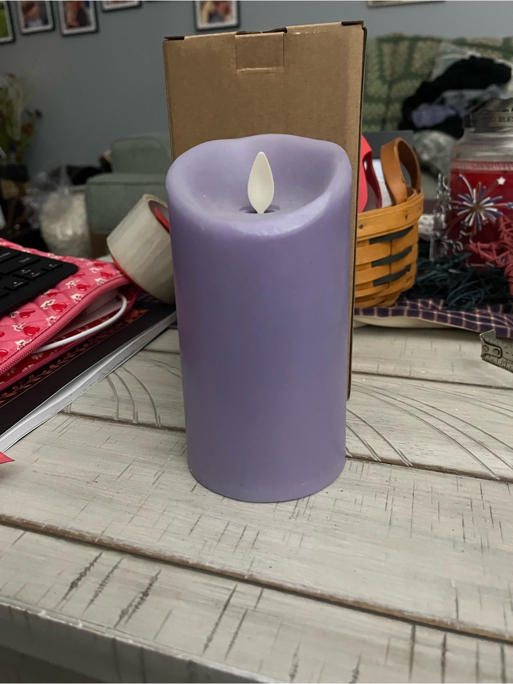 Luminara Lavender LED Pillar Candle -
